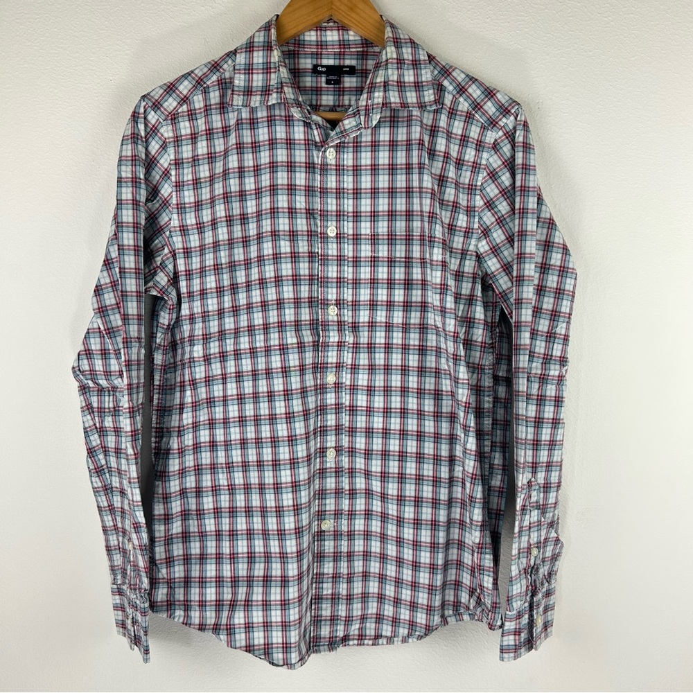 Vtg Grunge Gap Men’s Faded Casual Button Down Plaid Cotton Shirt Size S
